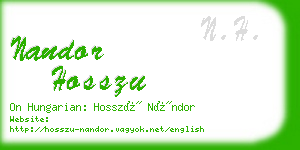 nandor hosszu business card